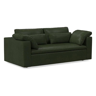 Harmony Modular 82" Bench Cushion Sofa, Standard Depth, Saddle Leather, Nut