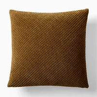 Corded Bias Velvet Pillow Cover, 20"x20", Sand