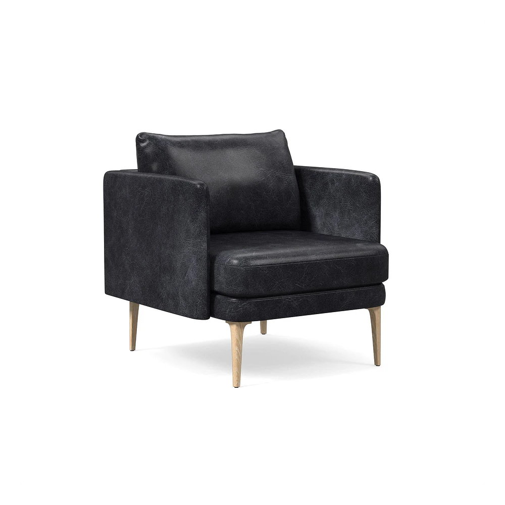 Auburn Leather Chair Poly Saddle Nut Blonde