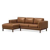 Dekalb 102" Right 2-Piece Chaise Sectional, Sierra Leather, Fog, Acorn