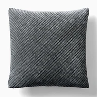 Corded Bias Velvet Pillow Cover, 20"x20", Sand