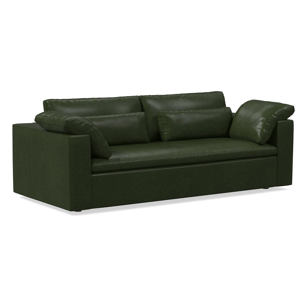 Harmony Modular 82" Bench Cushion Sofa, Standard Depth, Saddle Leather, Nut