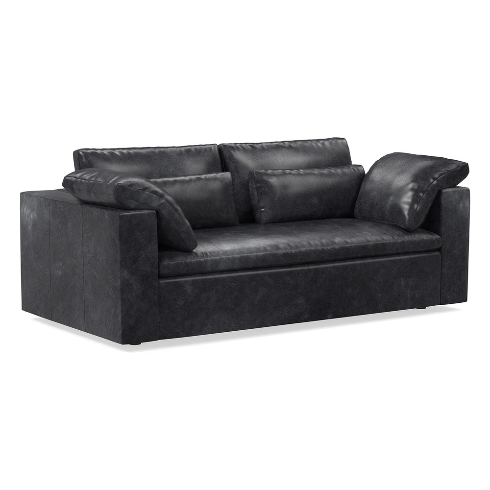 Harmony Modular 82" Bench Cushion Sofa, Standard Depth, Saddle Leather, Nut