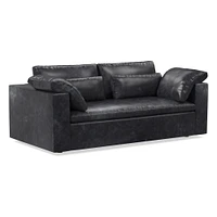 Harmony Modular 82" Bench Cushion Sofa, Standard Depth, Saddle Leather, Nut