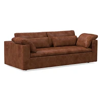 Harmony Modular 82" Bench Cushion Sofa, Standard Depth, Saddle Leather, Nut