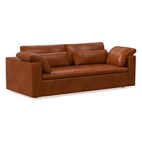 Harmony Modular 82" Bench Cushion Sofa, Standard Depth, Saddle Leather, Nut