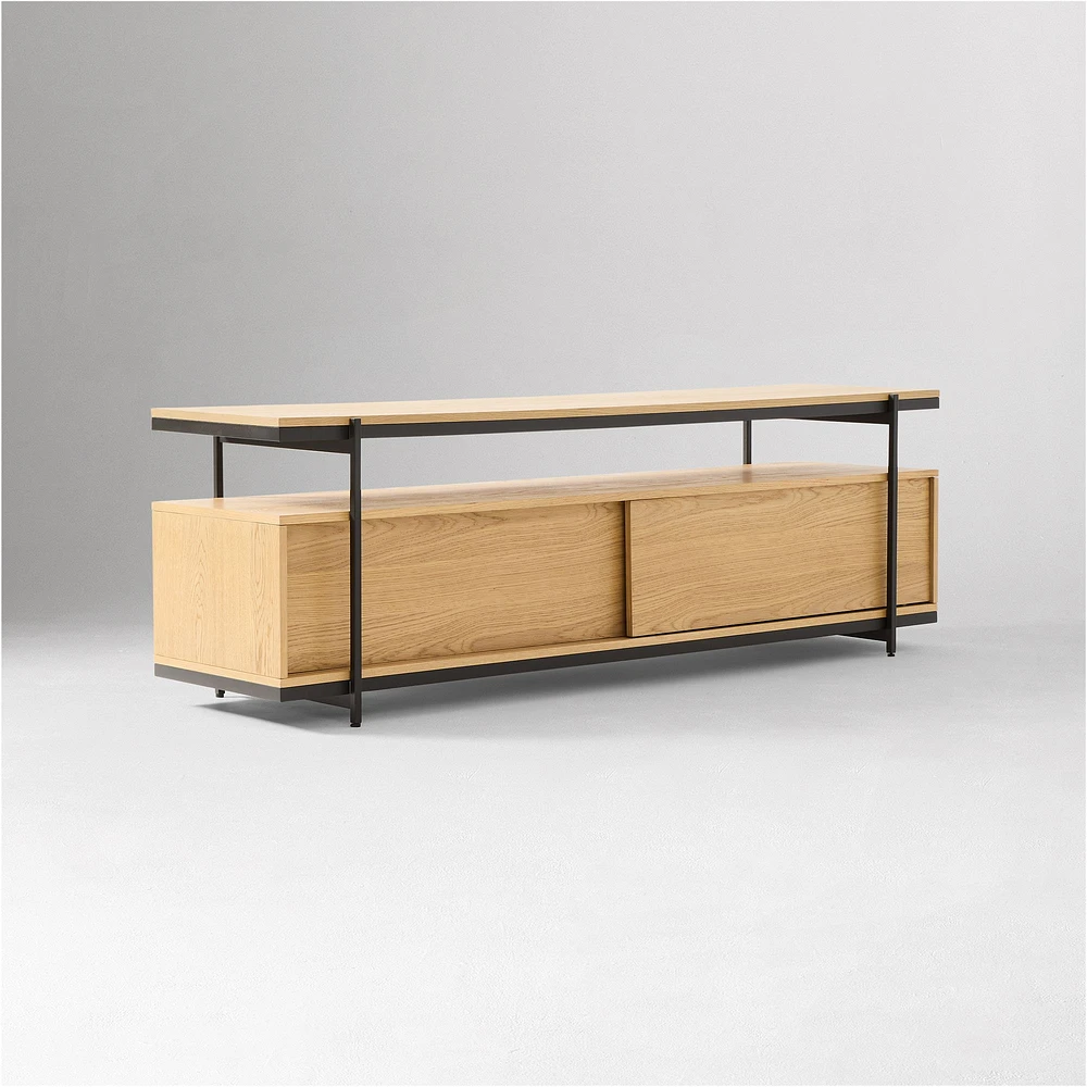 Pierce 66" Media Console, Blonde/Black
