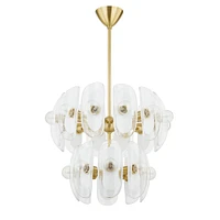 Doyers 22" Aged Brass 8-Light Semi-Flush Mount