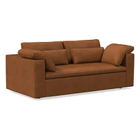 Harmony Modular 82" Bench Cushion Sofa, Standard Depth, Saddle Leather, Nut