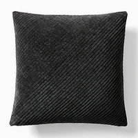 Corded Bias Velvet Pillow Cover, 20"x20", Sand