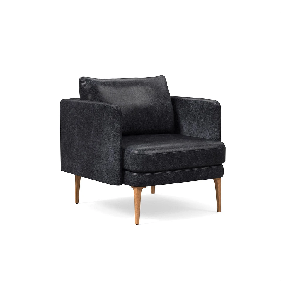 Auburn Leather Chair Poly Saddle Nut Blonde