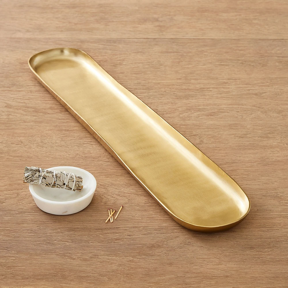 Organic Metal Tray, Large, Light Brass