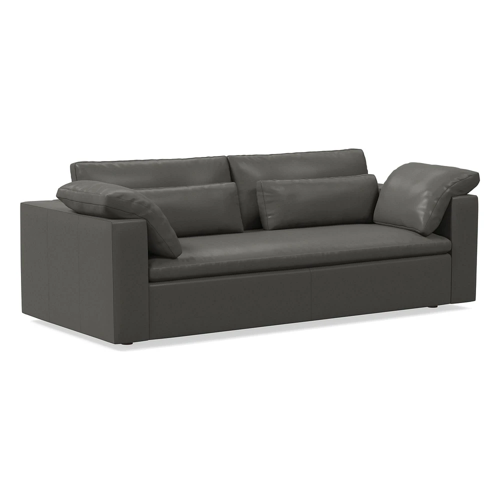 Harmony Modular 82" Bench Cushion Sofa, Standard Depth, Saddle Leather, Nut
