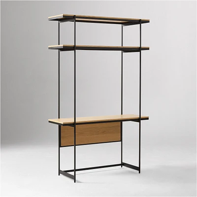 Pierce 50" Wall Desk, Blonde/Black