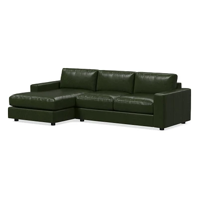 Urban 106" Right 2-Piece Chaise Sectional, Saddle Leather, Nut, Poly-Fill