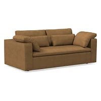Harmony Modular 82" Bench Cushion Sofa, Standard Depth, Saddle Leather, Nut