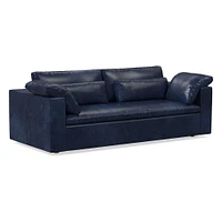 Harmony Modular 82" Bench Cushion Sofa, Standard Depth, Saddle Leather, Nut