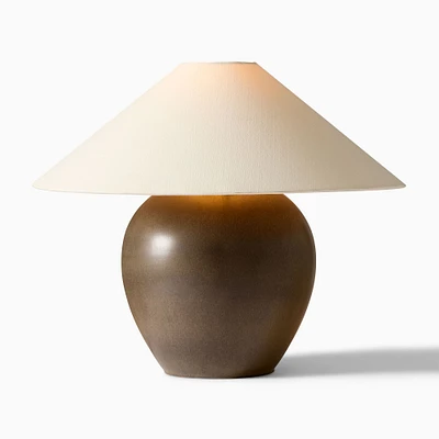 Colin King Ceramic Table Lamp, Small, Semi Matte Reactive Brown