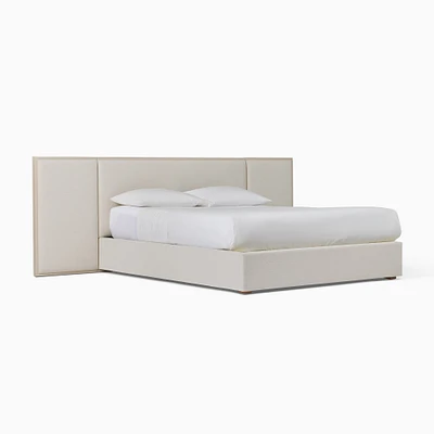 Billy Cotton Deluxe Bed, Yarn Dyed Linen Weave, Alabaster, Queen