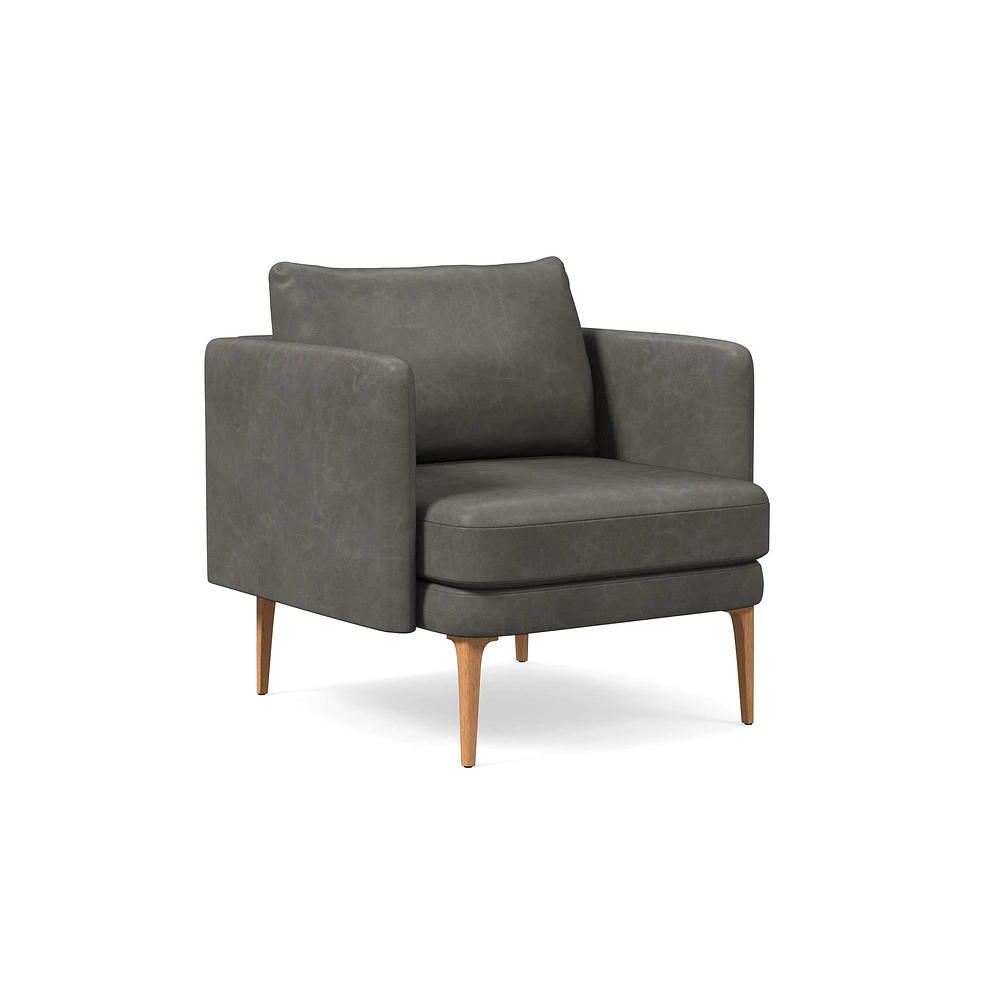 Auburn Leather Chair Poly Saddle Nut Blonde