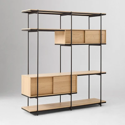 Pierce 72" Extra Wide Shelf Unit, Blonde/Black