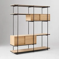 Pierce 72" Extra Wide Shelf Unit, Blonde/Black