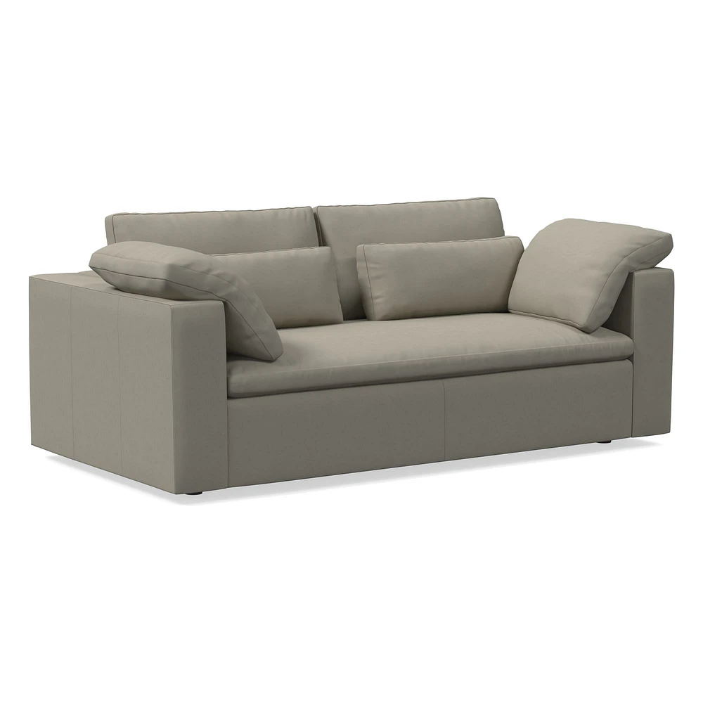 Harmony Modular 82" Bench Cushion Sofa, Standard Depth, Saddle Leather, Nut