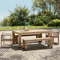 Telluride Extendable Dining Table, 2 Benches, Arm Chairs, Reef and Slate