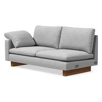 Chip & Dent: Harmony Petite LA 2 Seater Sofa, Down Blend, Performance Distressed Velvet, Frost Gray, Dark Walnut