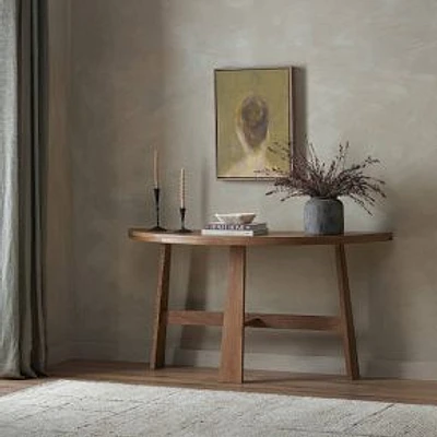 Hallie Console Table: Light Brown Oak, 64