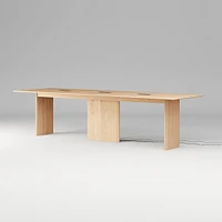 Farrow Counter Height Communal Table, 96", Blonde on Oak