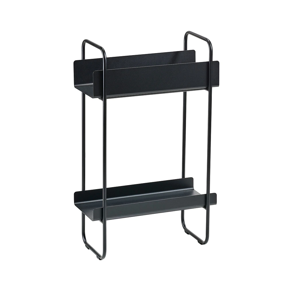 A- Collection Console, Two Shelves, Large, Soft Gray