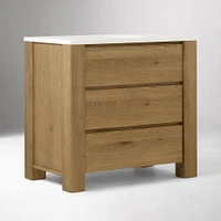 Graham Fully Closed 36" Single Vanity, Toasted Oak, White Quartz Top