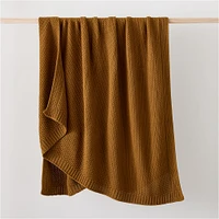 Cotton Knit Throw, 50"x60", Natural