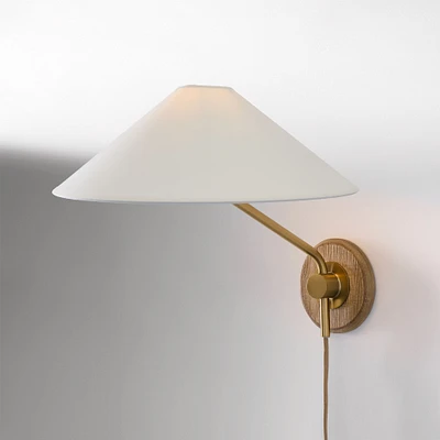 Devon Sconce, Wood, Metal, Paper Shade