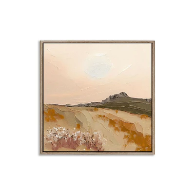 Oliver Gal Remote Sunrise Framed Giclée Canvas, Wall Art, 30 x 30, Natural