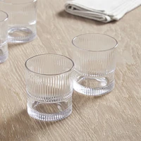 NoHo Drinking Glass, Short, Clear, Set of 4