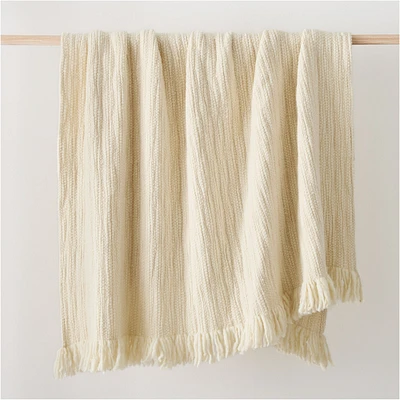 Chunky Wool Throw, 50x60, Alabaster