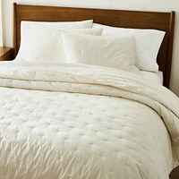 Organic Washed Cotton Full/Queen Quilt, White