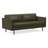 Axel 89" Sofa, Sierra Leather, Snow, Metal