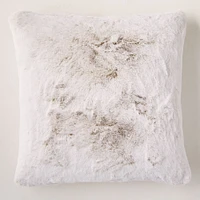 Faux Fur Chinchilla Pillow Cover, 20x20, Slate + Down Alternative Insert