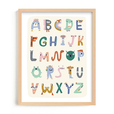 Abc Buddies  11x14 MultiWhite Wood Frame