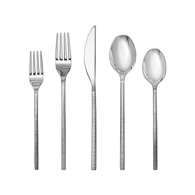 Fortessa Shoji Flatware, 5-Piece, Silver