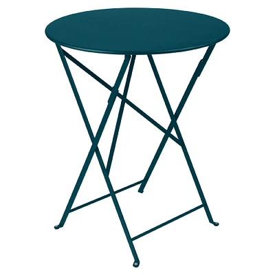 Fermob 24" Metal Outdoor Bistro Round Table, Acapulco Blue