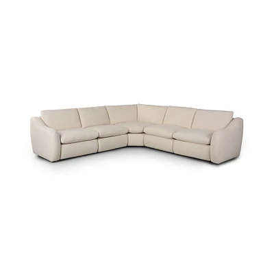 Malena 215.5" Motion Reclining 5-Piece L-Shaped Sectional, Antigo Natural