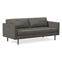 Axel 89" Sofa, Sierra Leather, Snow, Metal