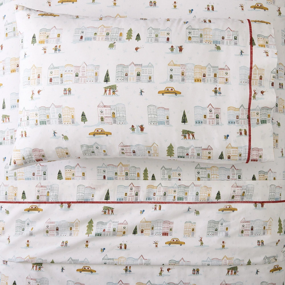 Open Box: Festive Friends Brownstone Sheet Set, Twin