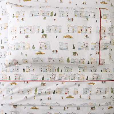 Open Box: Festive Friends Brownstone Sheet Set, Twin