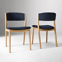 Marcus Samuelsson Dining Chair, Yarn Dyed Linen Weave Alabaster, Blonde