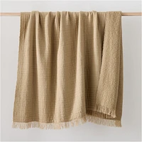 Boucle Gauze Throw, 50x60, Alabaster